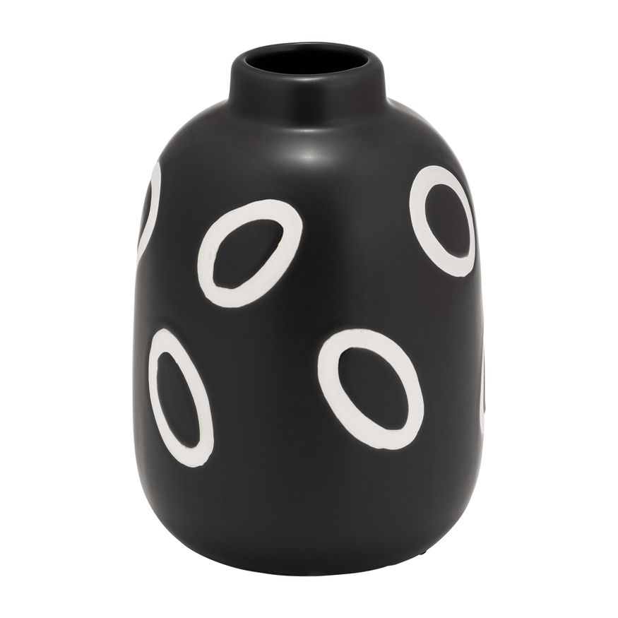 Sagebrook 9" Ceramic Spiral Dot Flower Vase