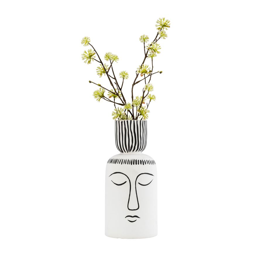 Sagebrook 11" Ceramic Sleeping Man Flower Vase - White/Black