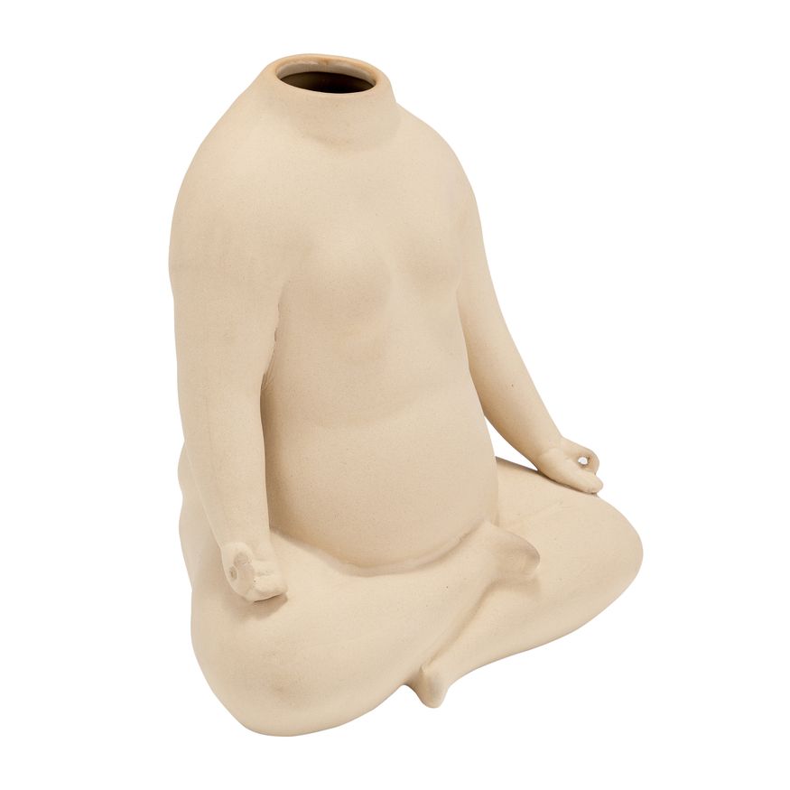 Sagebrook - 8" Ceramic Woman Body Flower Vase in Cream