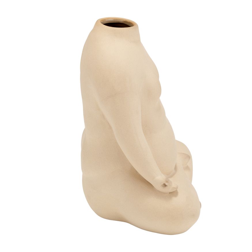 Sagebrook - 8" Ceramic Woman Body Flower Vase in Cream