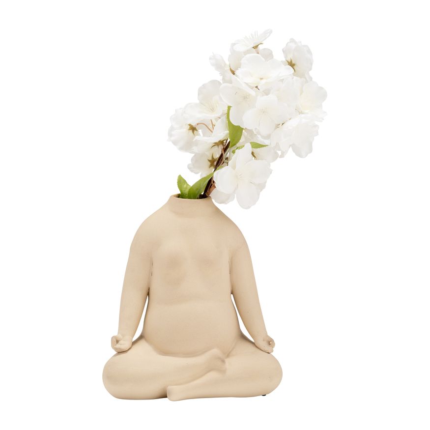 Sagebrook - 8" Ceramic Woman Body Flower Vase in Cream