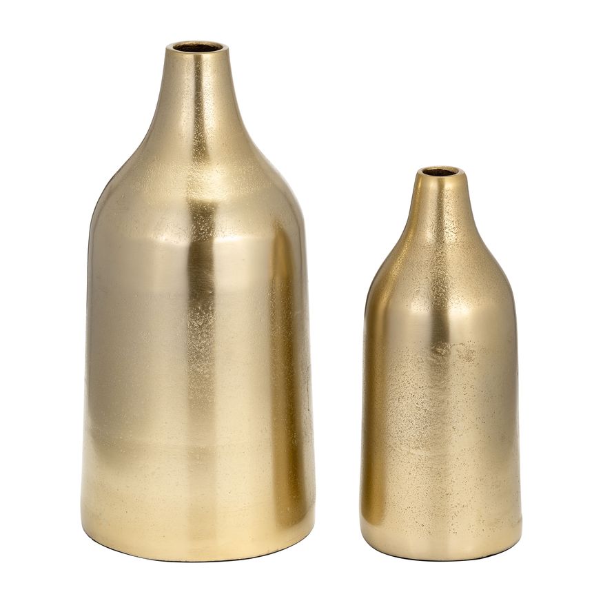 Sagebrook 9" Metal Bottle Vase - Gold