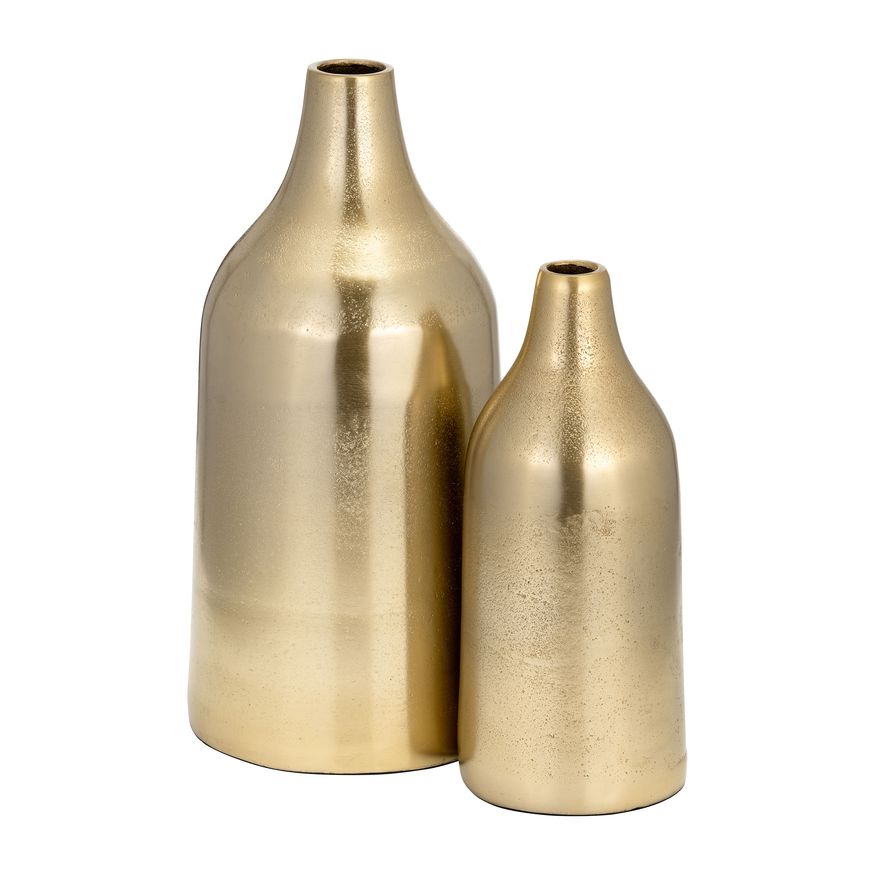 Sagebrook 9" Metal Bottle Vase - Gold