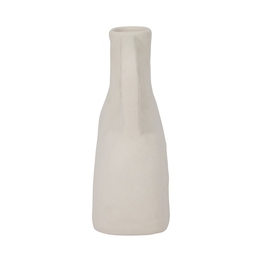 Sagebrook 8" Ceramic Rough Triple Handle Vase - Cotton