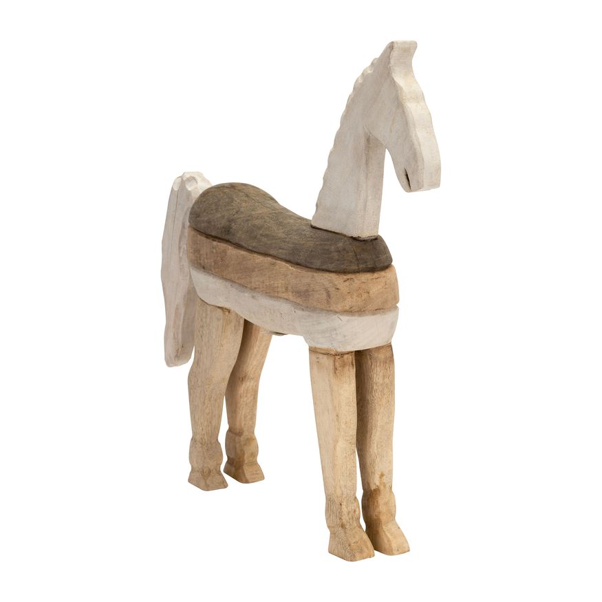 Sagebrook 19" Mango Wood Horse Sculpture - Light Brown