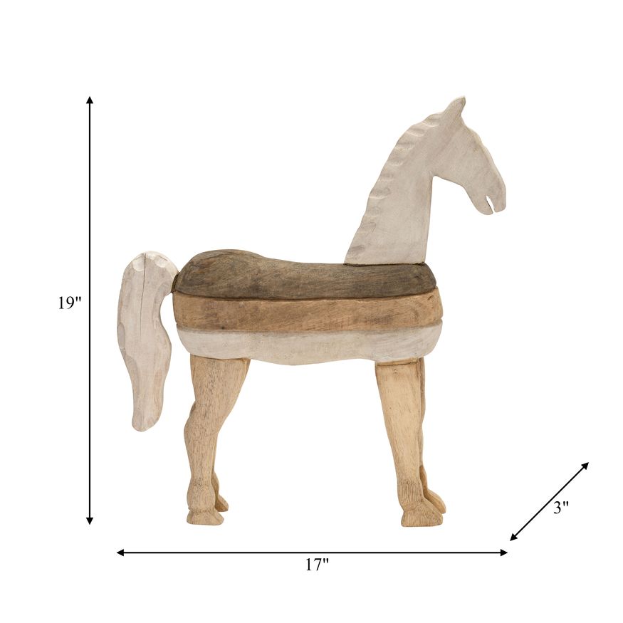 Sagebrook 19" Mango Wood Horse Sculpture - Light Brown