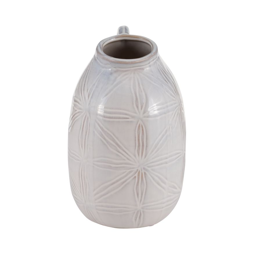 Sagebrook - 8" Ceramic Tribal Pitcher in Ivory