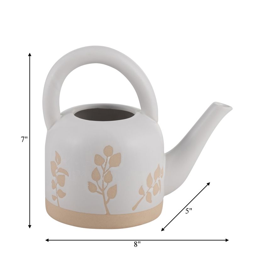 Sagebrook 7" Ceramic Watering Can - Ivory