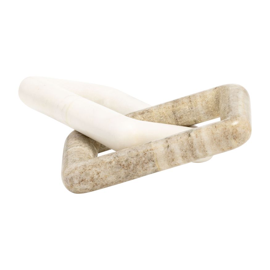 Sagebrook - 10" Marble 2 Square Links in White/Onyx