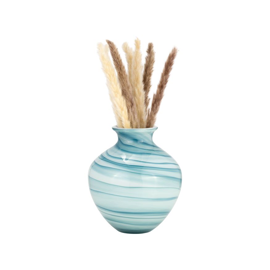 Sagebrook 10" Glass 2-tone Vase - Blue/White