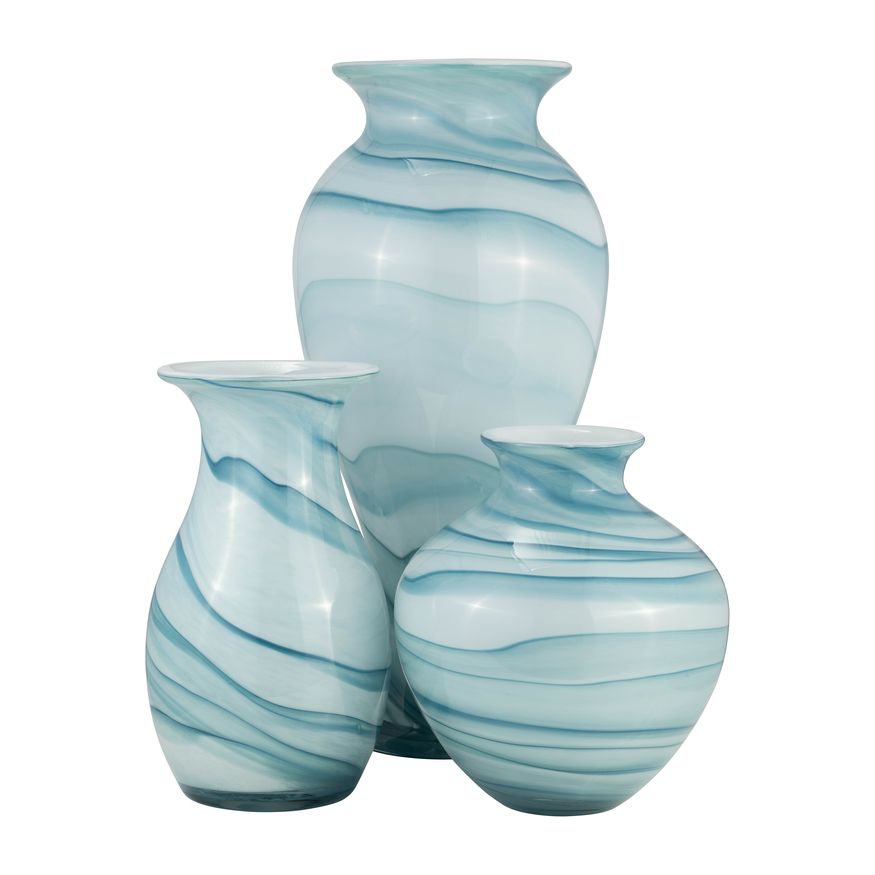 Sagebrook 10" Glass 2-tone Vase - Blue/White