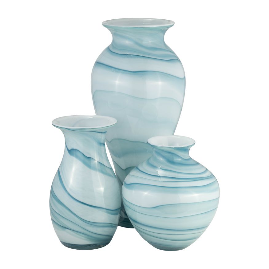 Sagebrook 11" Glass 2-tone Vase - Blue/White