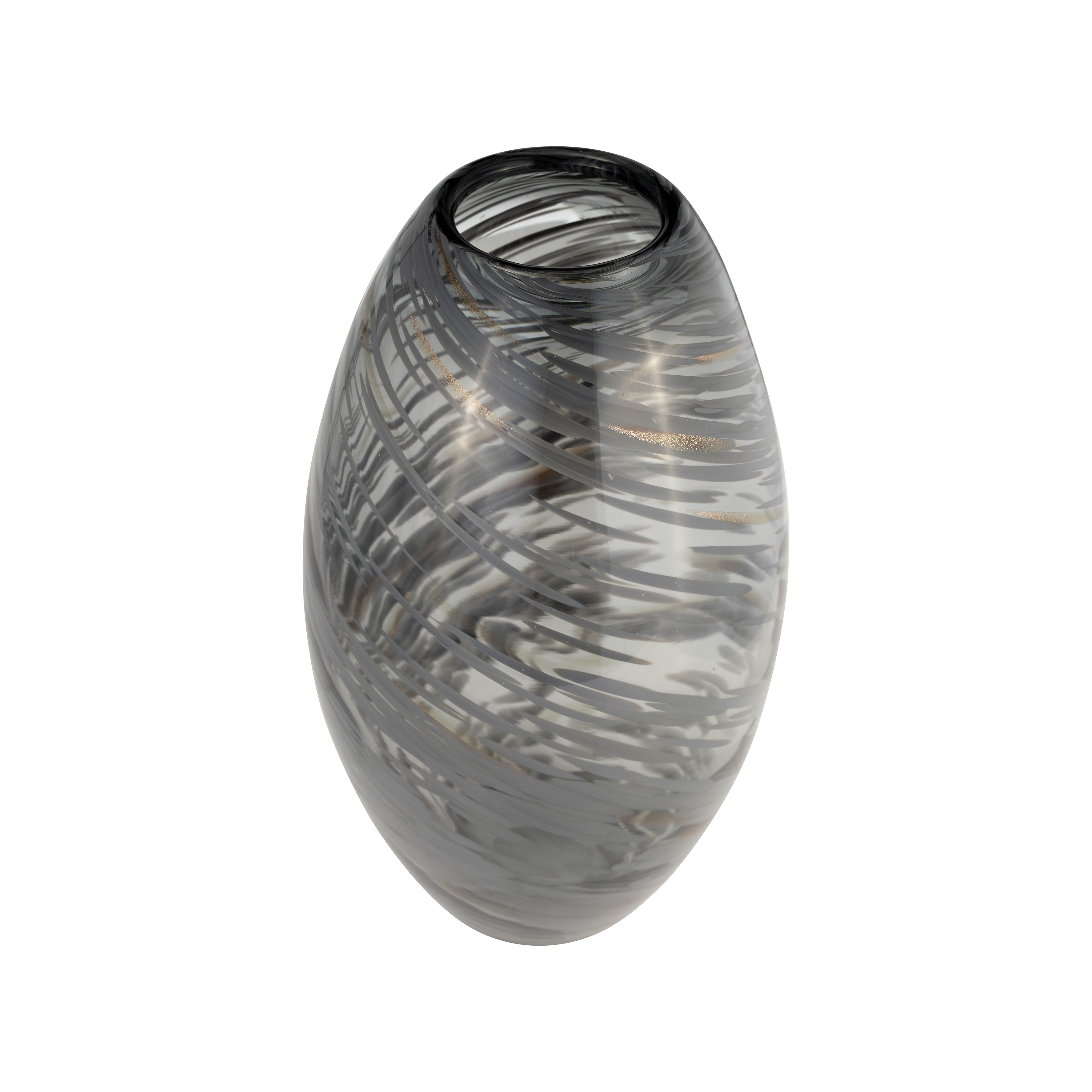 Sagebrook 13" Glass Swirl Vase - Black