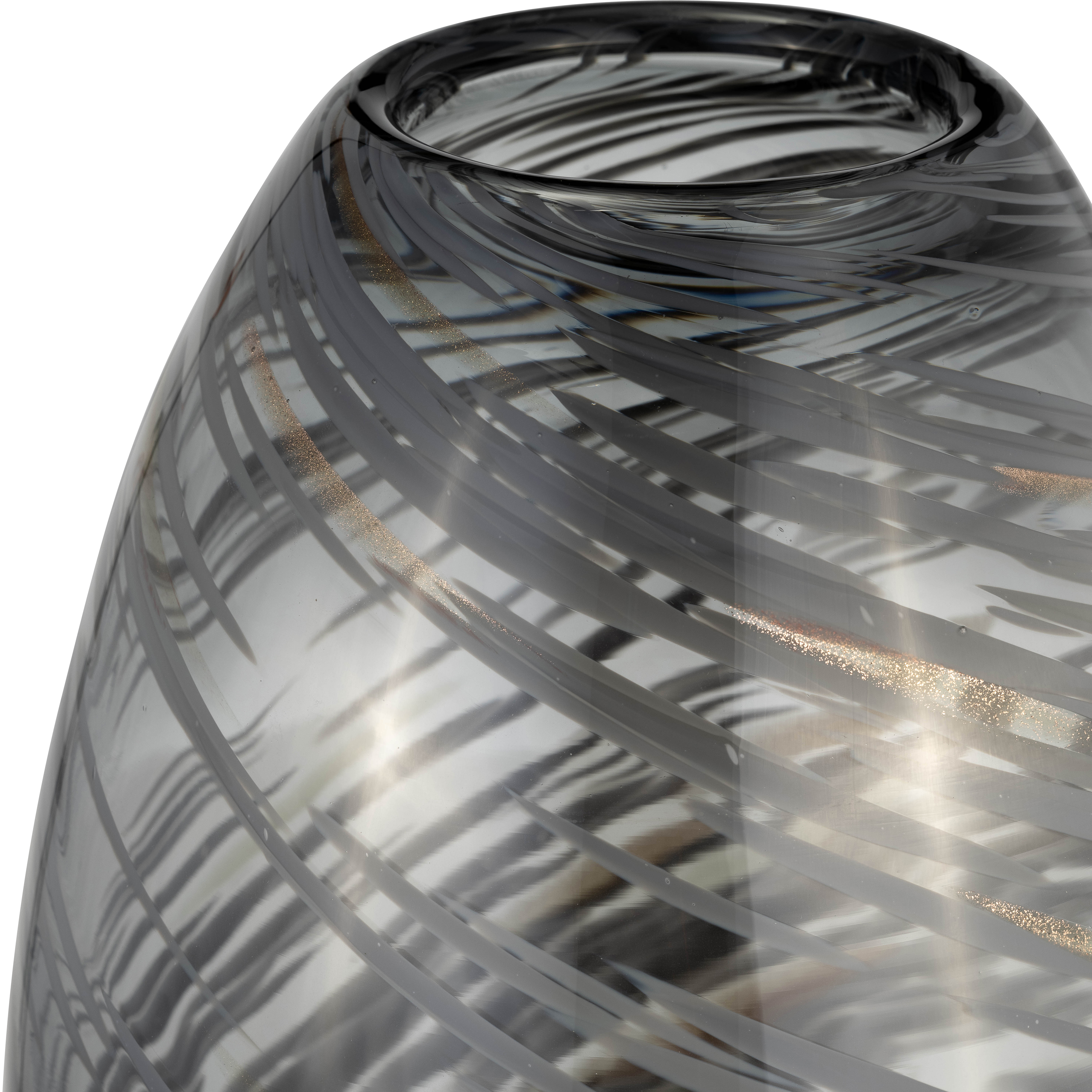 Sagebrook 13" Glass Swirl Vase - Black