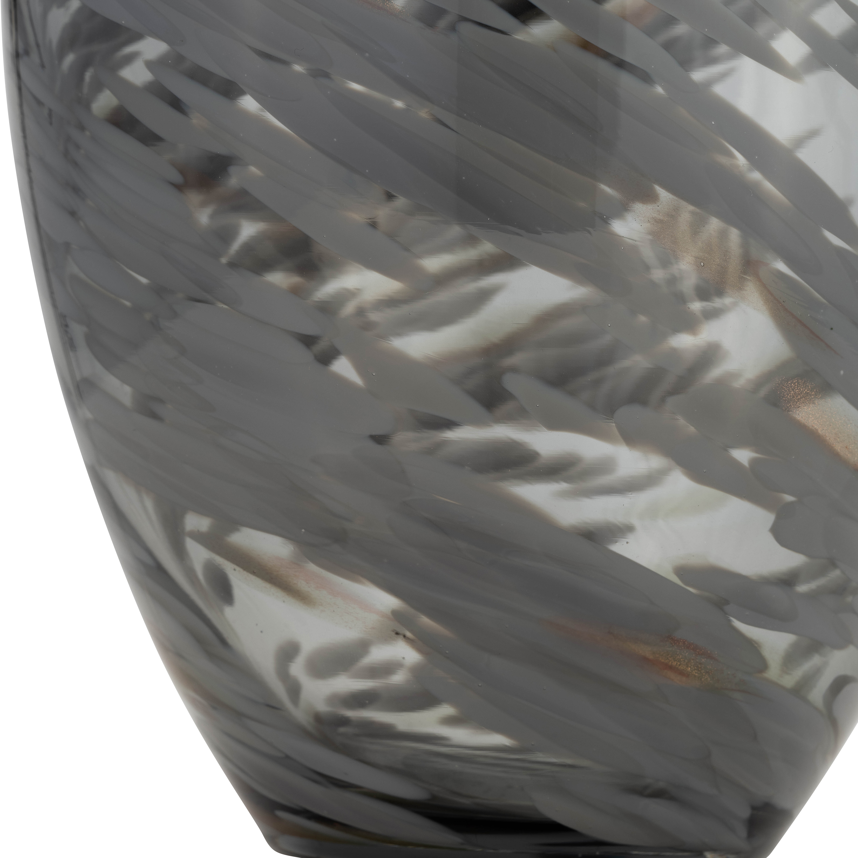 Sagebrook 13" Glass Swirl Vase - Black