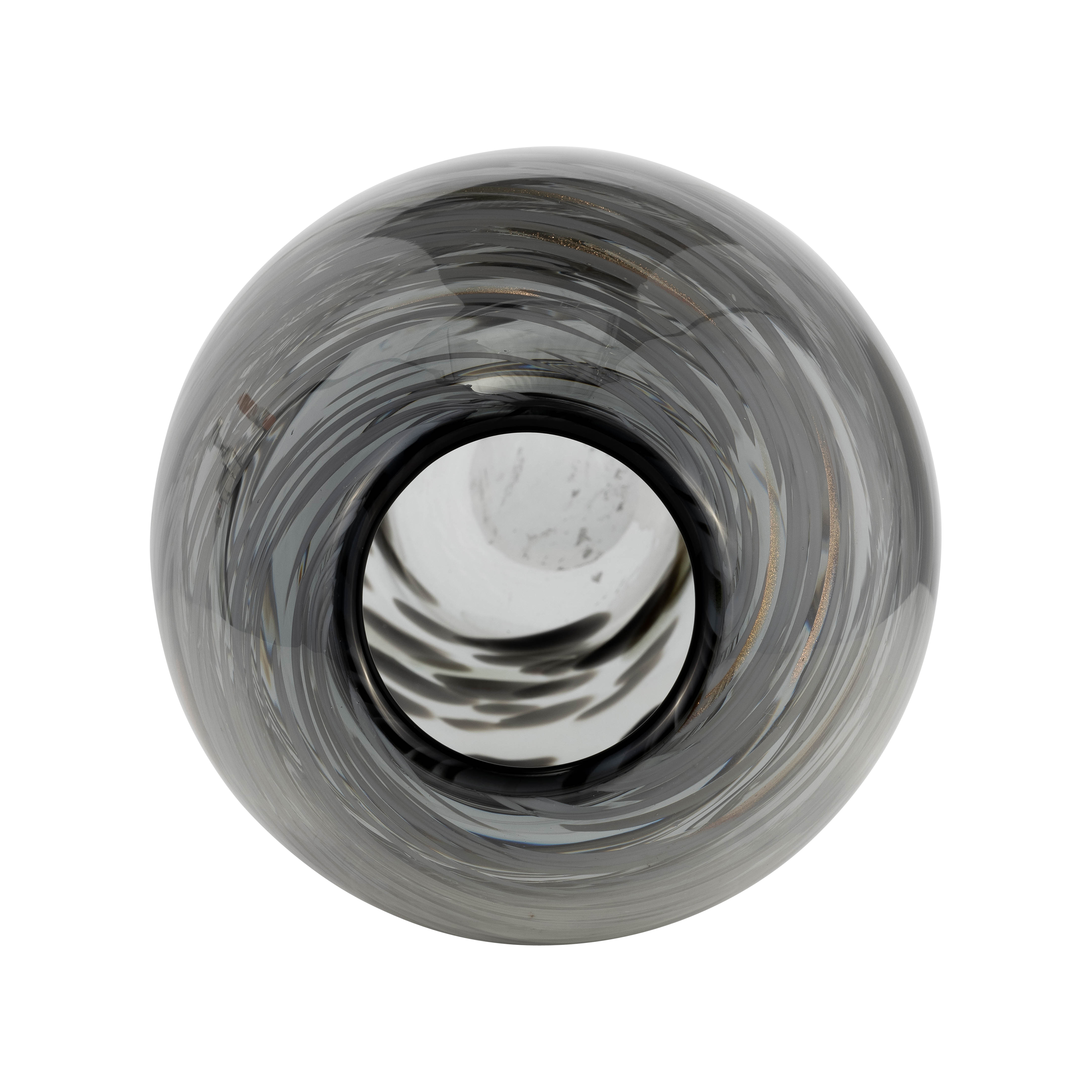 Sagebrook 13" Glass Swirl Vase - Black