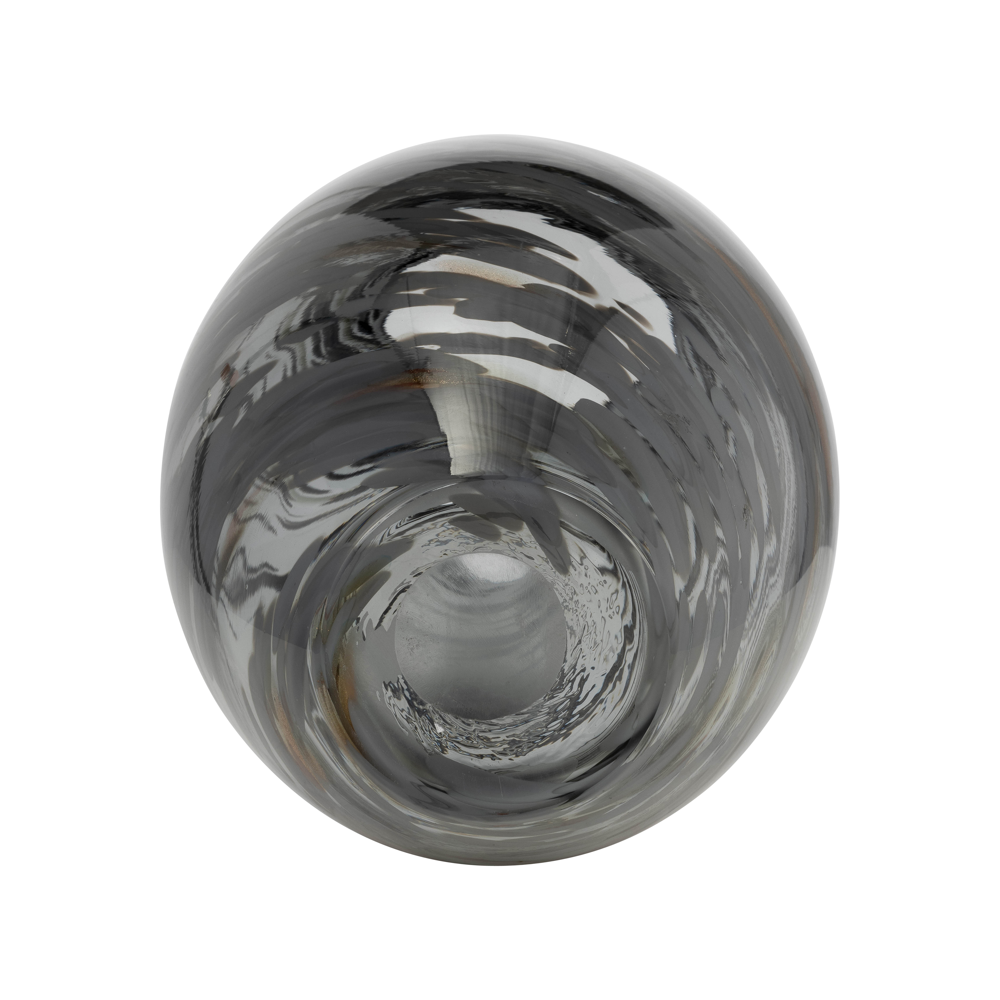 Sagebrook 13" Glass Swirl Vase - Black