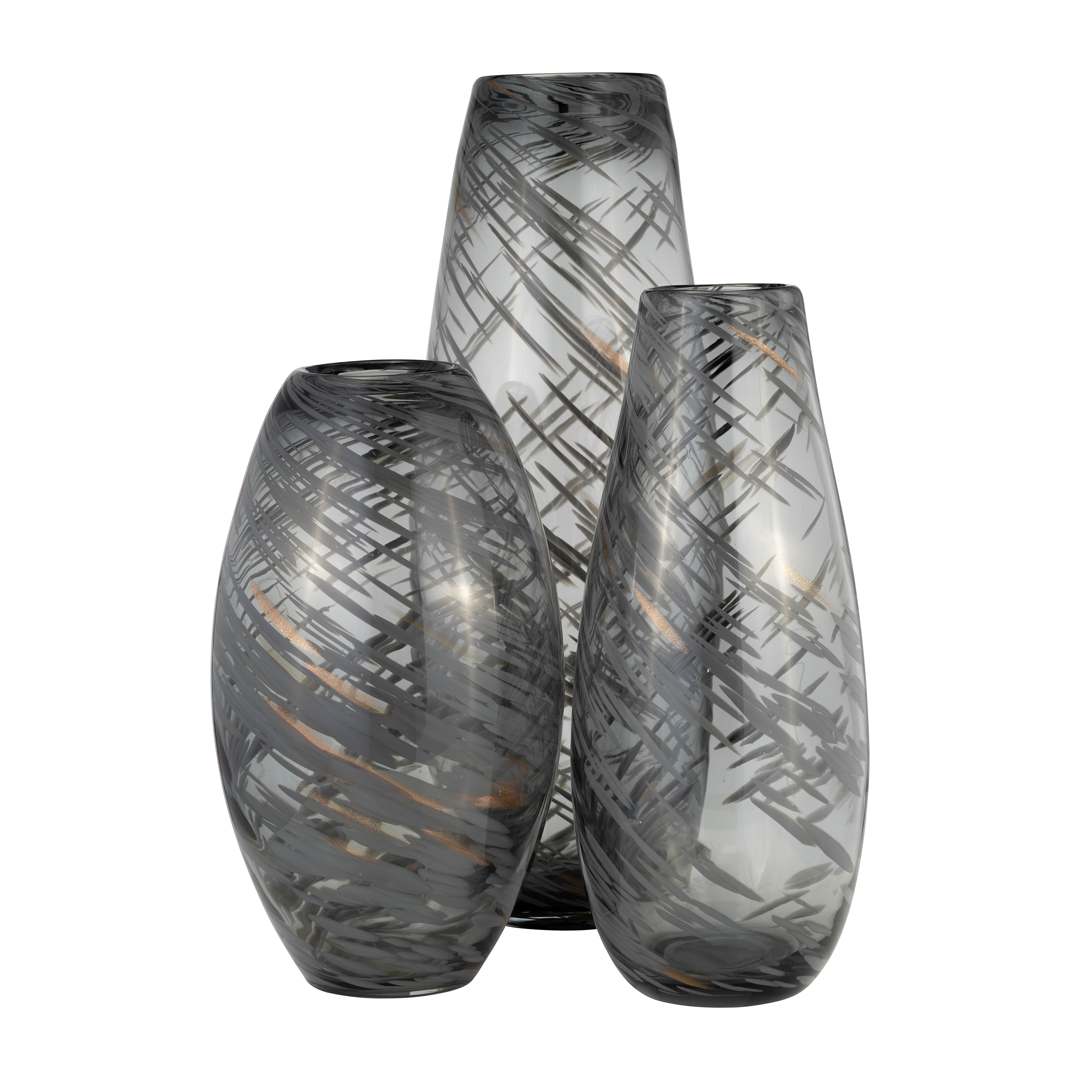 Sagebrook 13" Glass Swirl Vase - Black