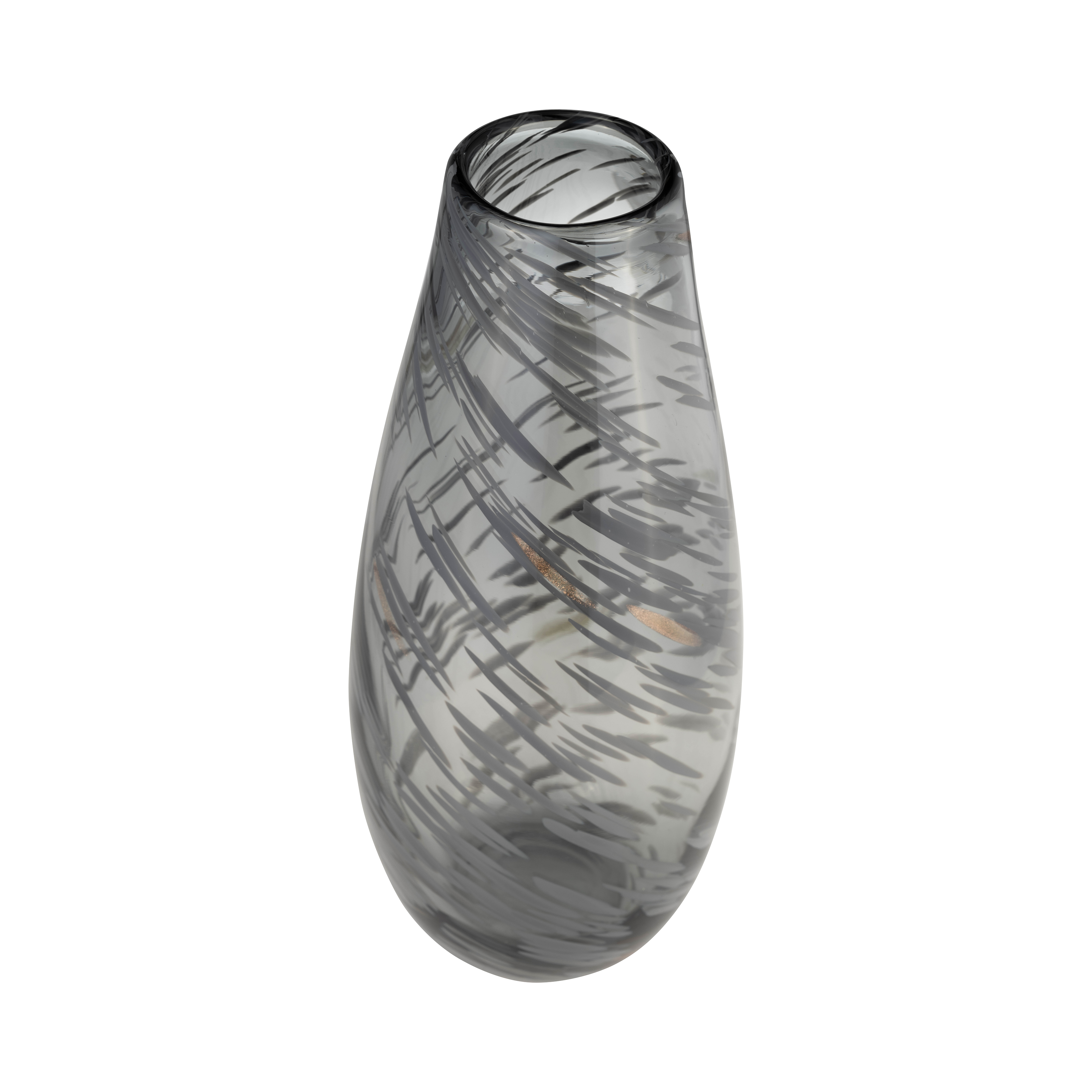 Sagebrook 15" Glass Swirl Vase - Black