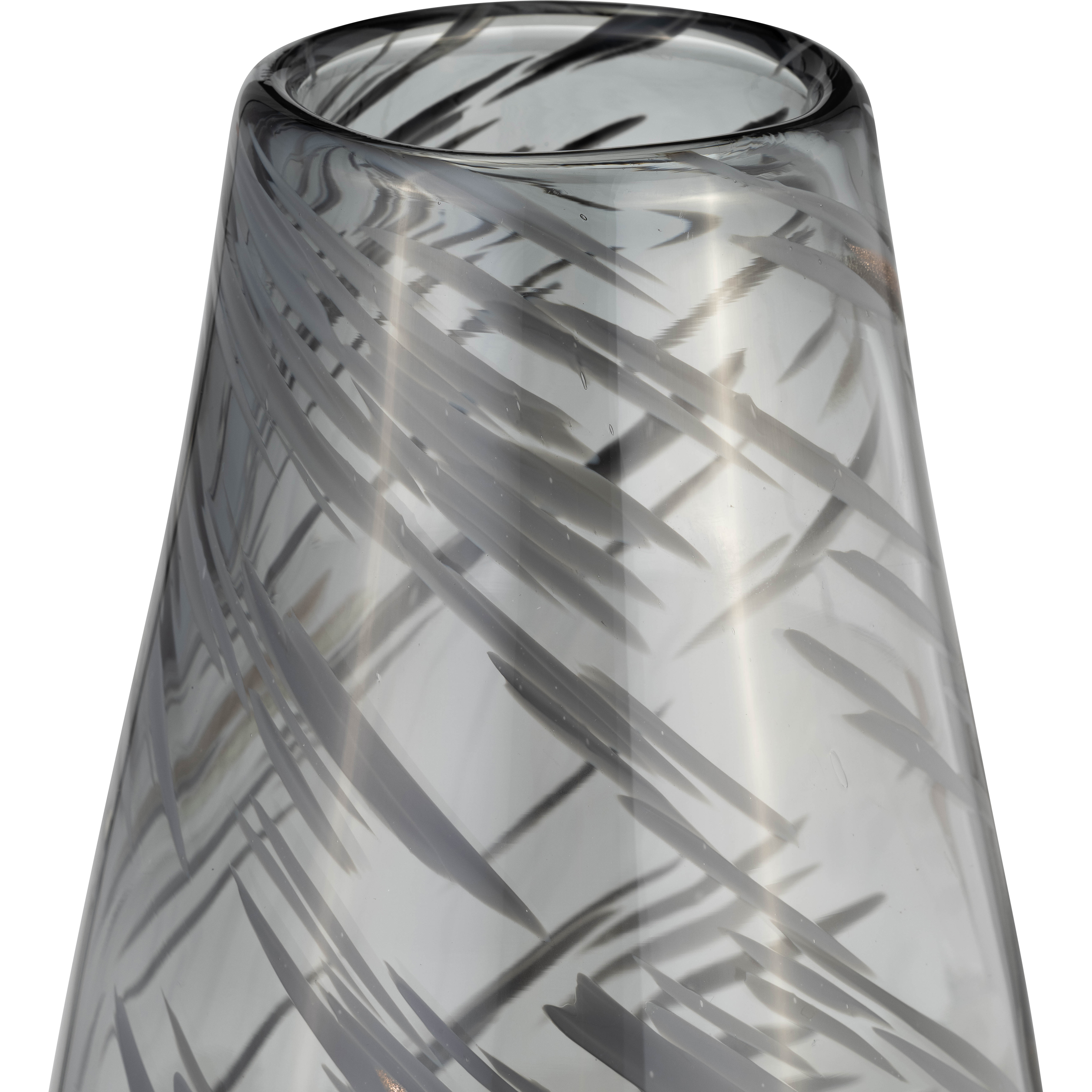 Sagebrook 15" Glass Swirl Vase - Black