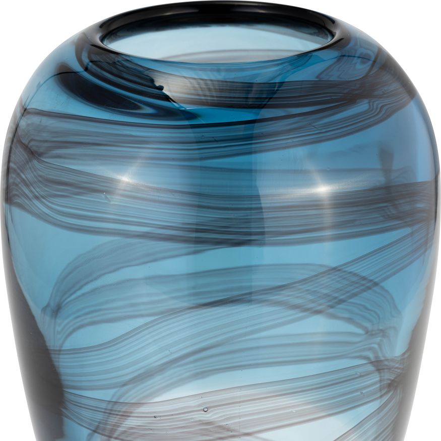 Sagebrook 9" Glass Swirl Vase - Blue