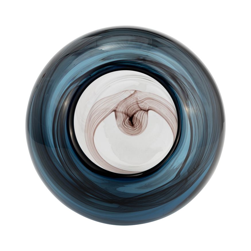 Sagebrook 9" Glass Swirl Vase - Blue