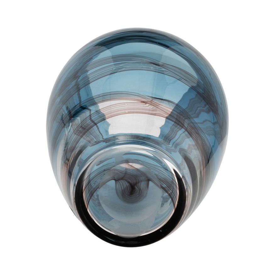 Sagebrook 9" Glass Swirl Vase - Blue