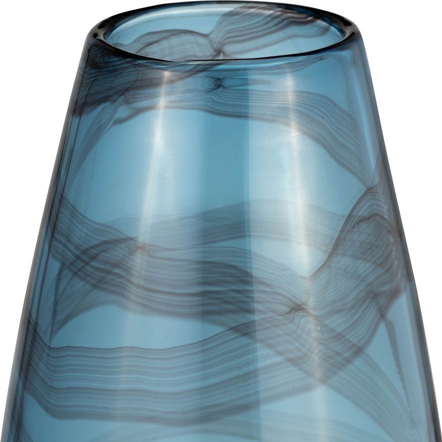 Sagebrook 13" Glass Swirl Vase - Blue