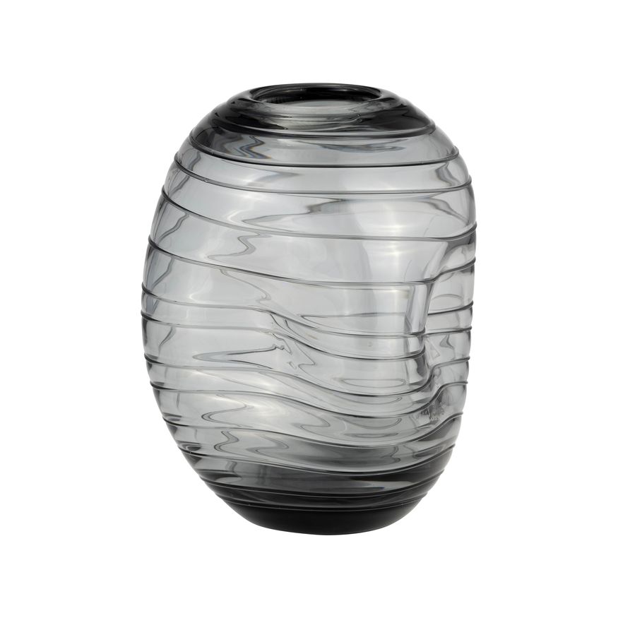 Sagebrook 8" Glass Pinched Vase - Smoke