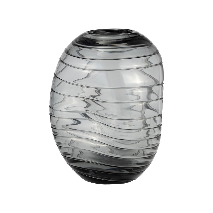 Sagebrook 8" Glass Pinched Vase - Smoke