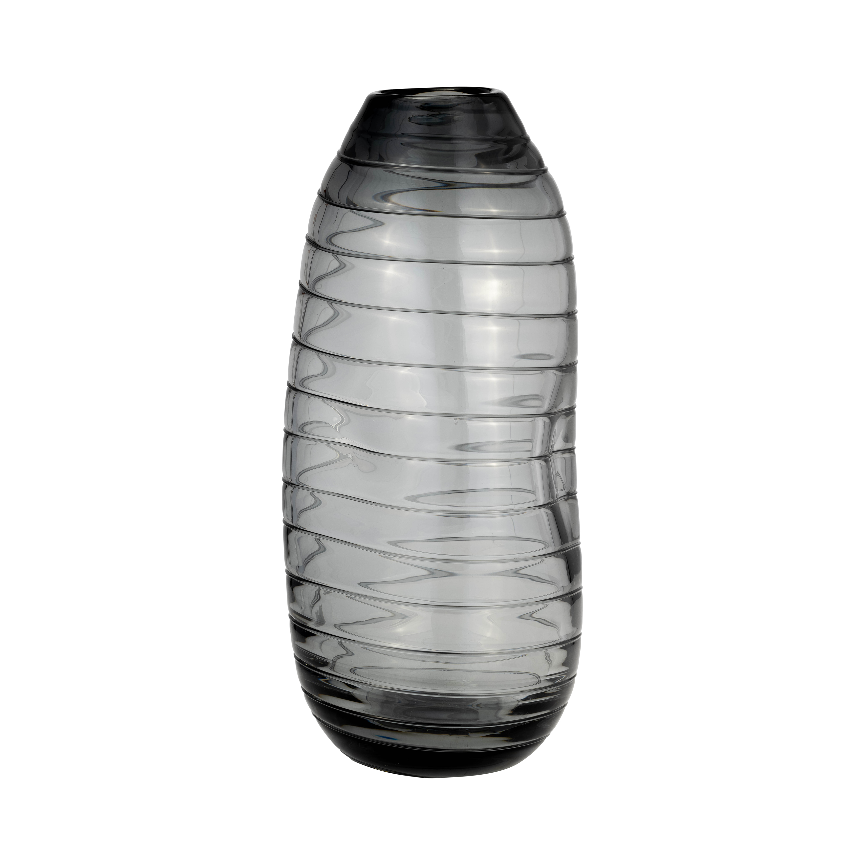 Sagebrook 12" Glass Pinched Vase - Smoke