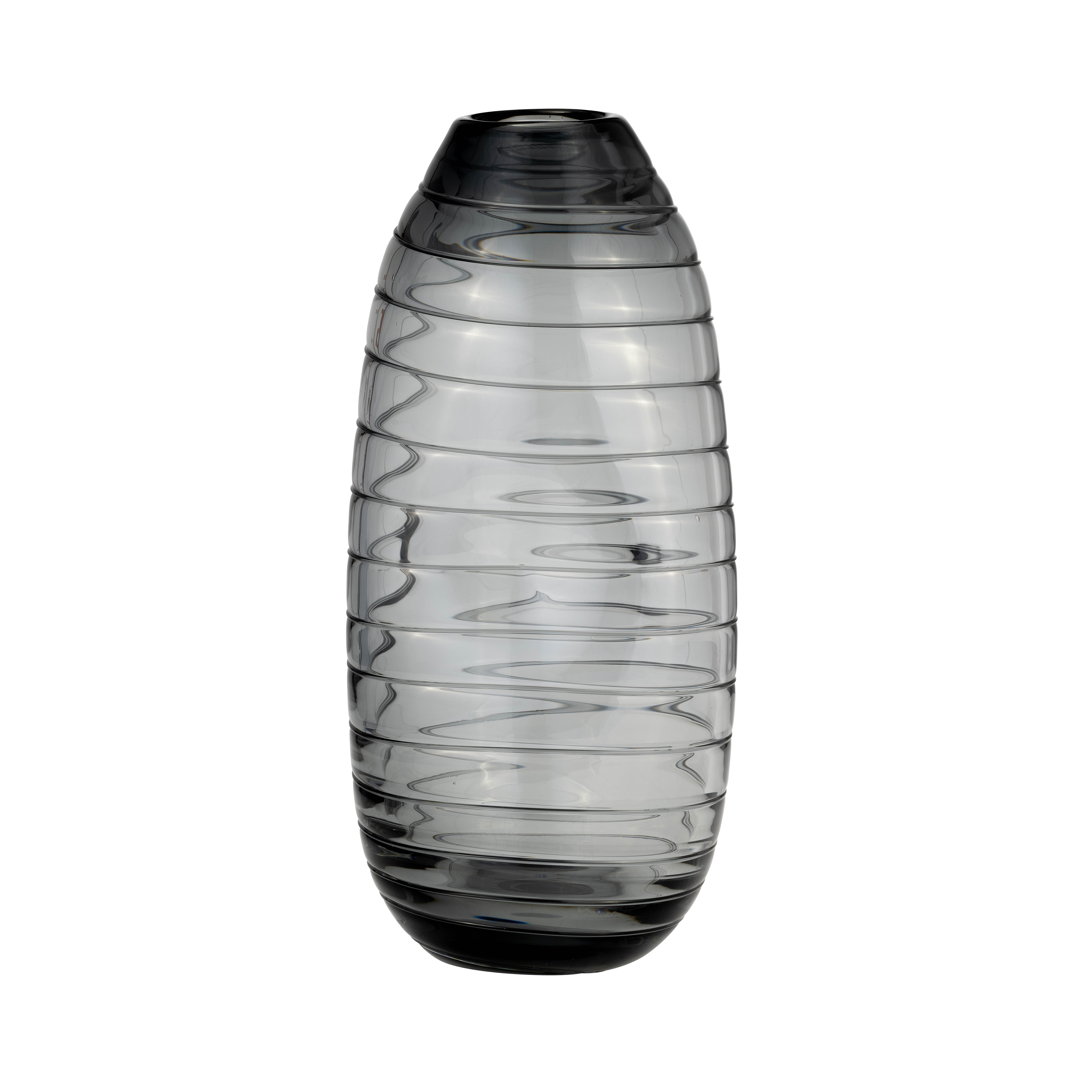 Sagebrook 12" Glass Pinched Vase - Smoke