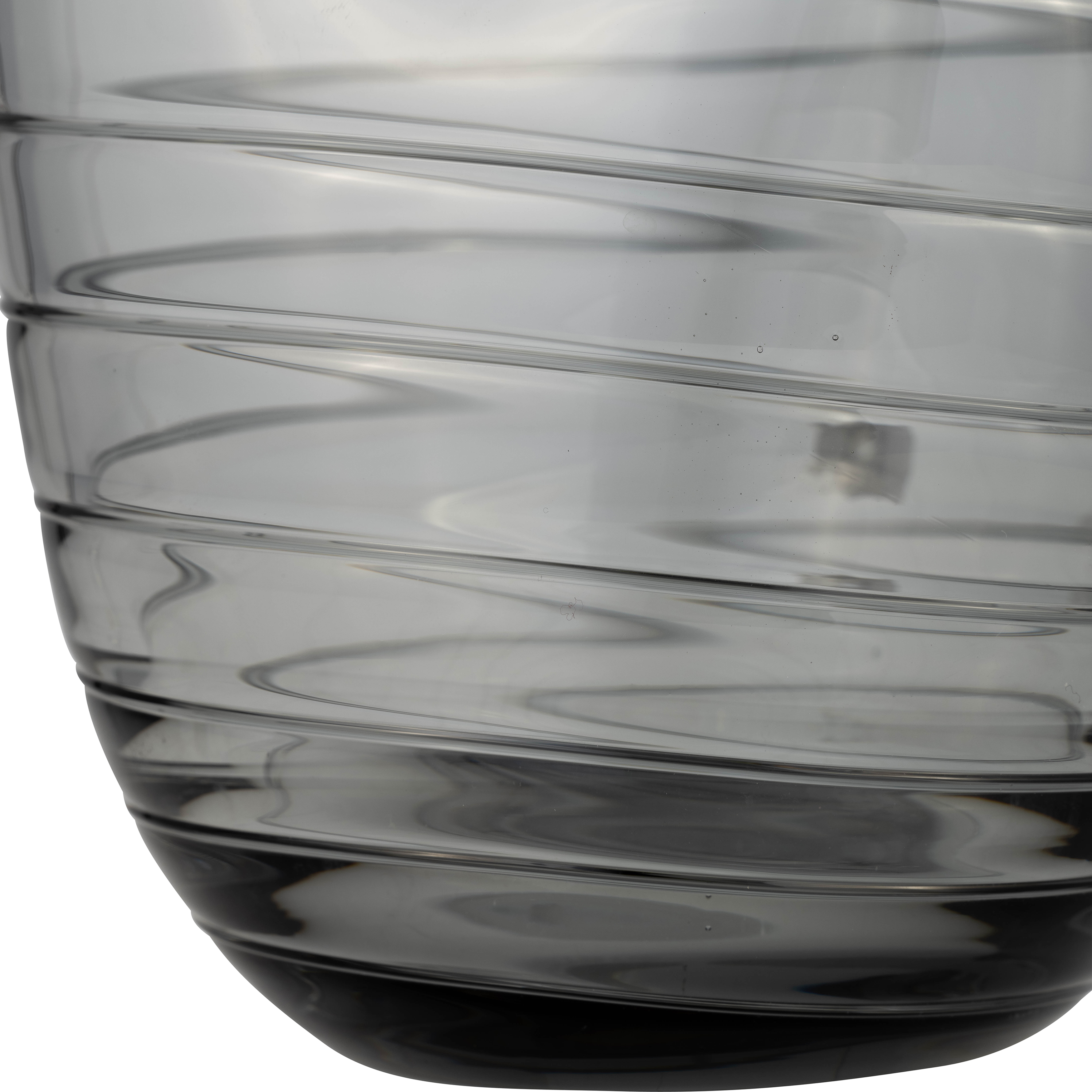 Sagebrook 12" Glass Pinched Vase - Smoke