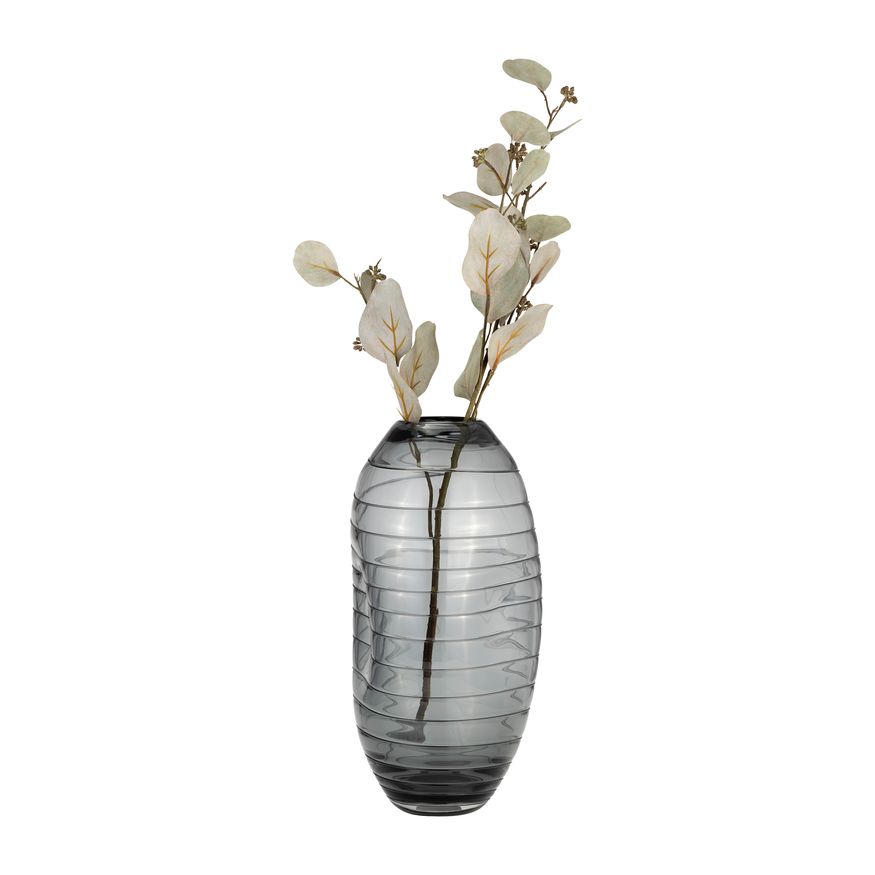 Sagebrook 14" Glass Pinched Vase - Smoke