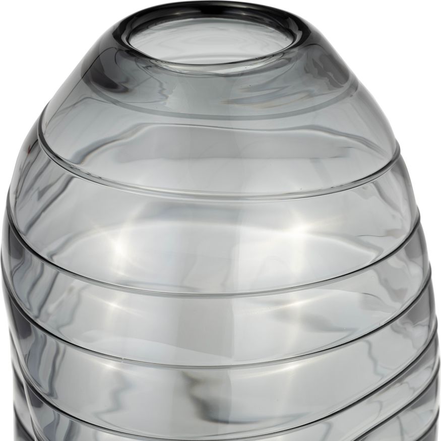 Sagebrook 14" Glass Pinched Vase - Smoke