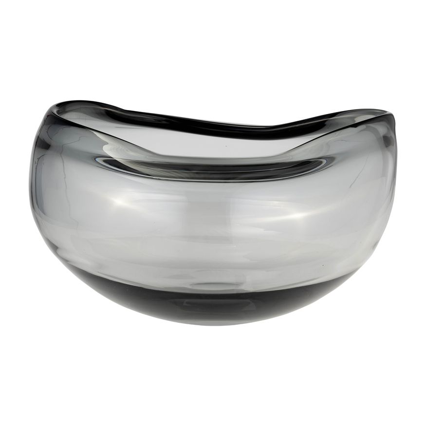 Sagebrook 10" Glass Irregular Shape Bowl - Smoke