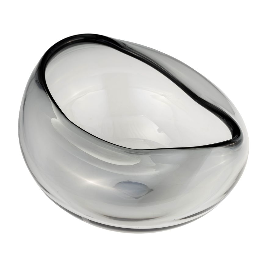 Sagebrook 10" Glass Irregular Shape Bowl - Smoke