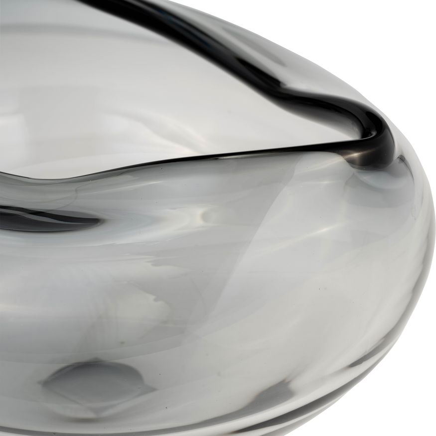 Sagebrook 10" Glass Irregular Shape Bowl - Smoke