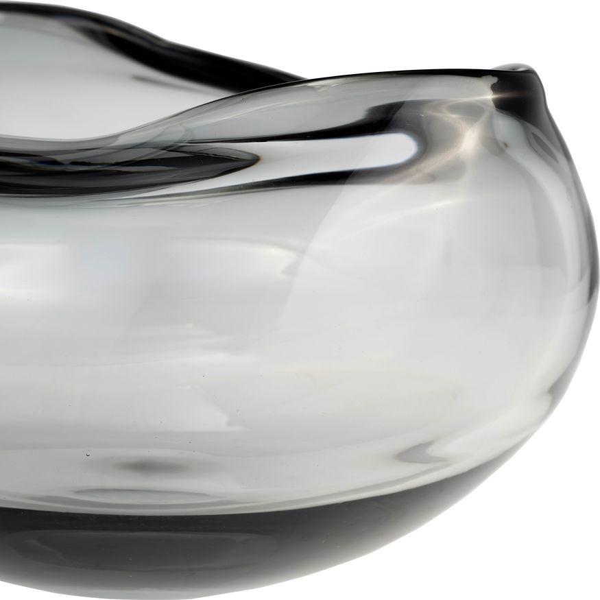 Sagebrook 10" Glass Irregular Shape Bowl - Smoke