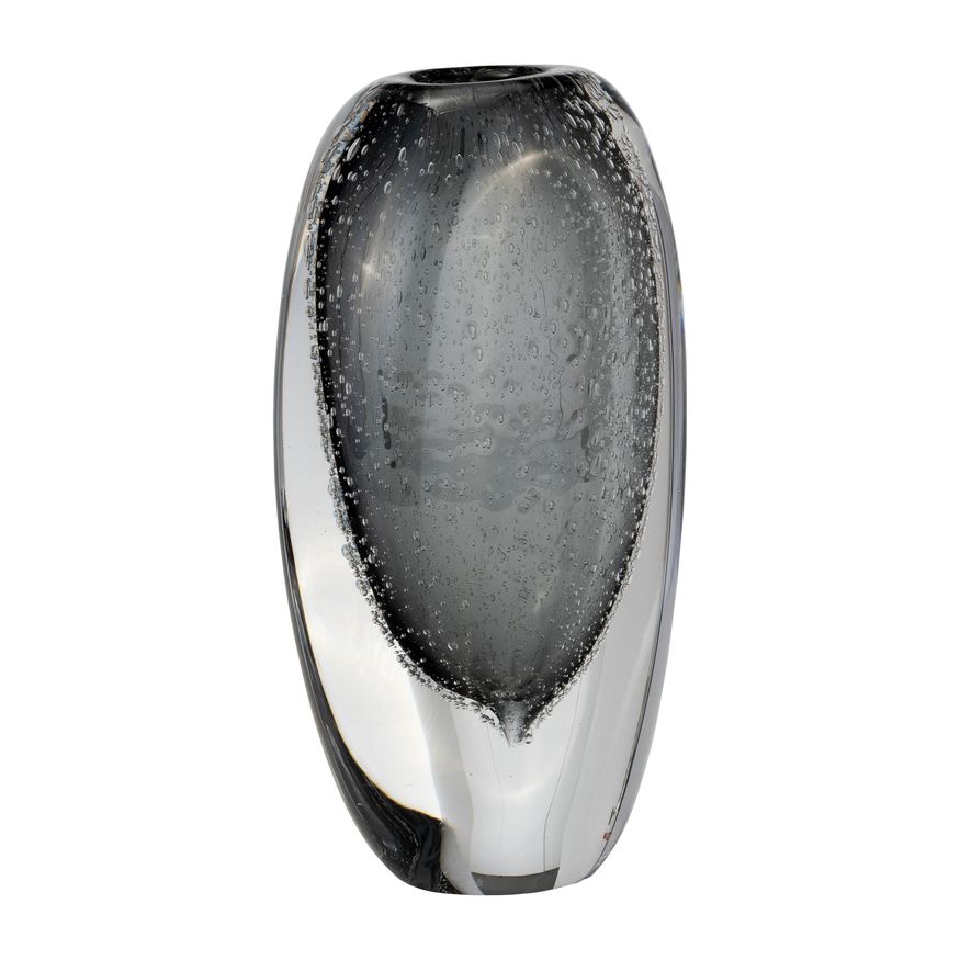 Sagebrook - 9" Glass Ellipse Vase in Smoke