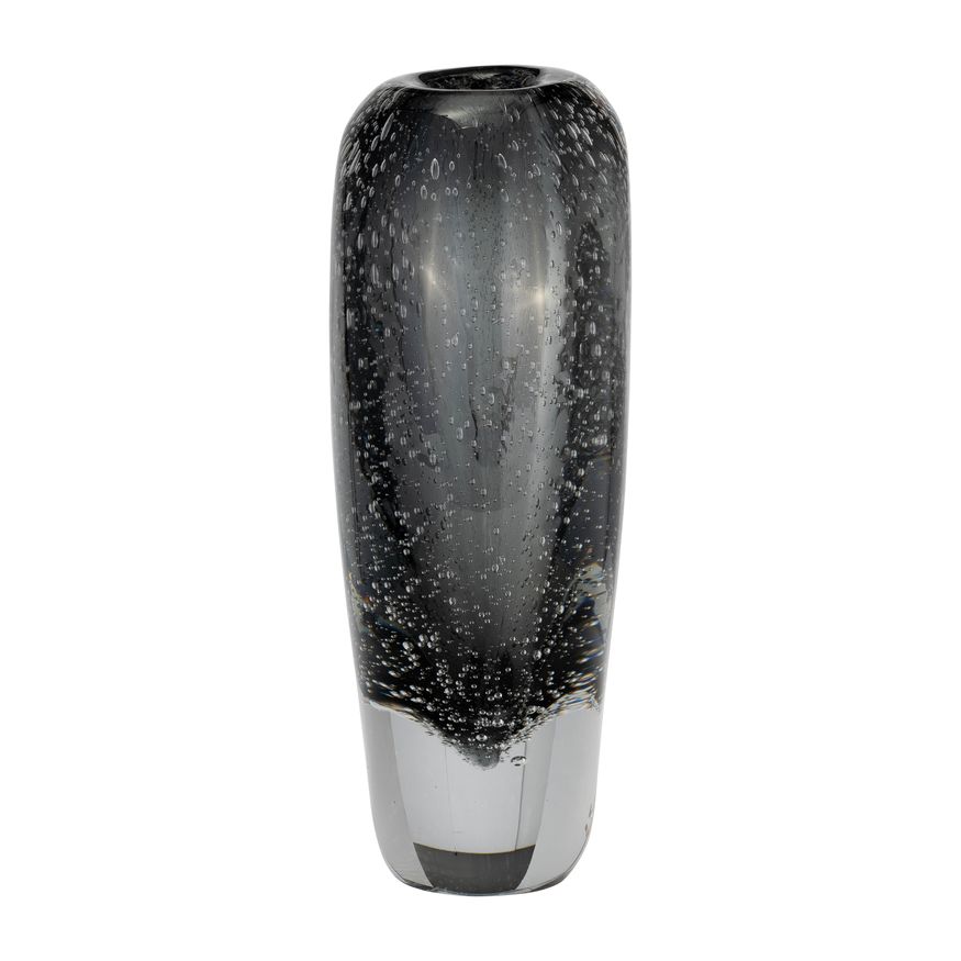 Sagebrook - 9" Glass Ellipse Vase in Smoke