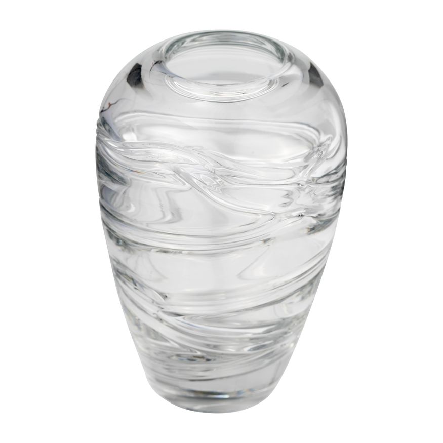 Sagebrook - 9" Glass Veined Vase in Clear