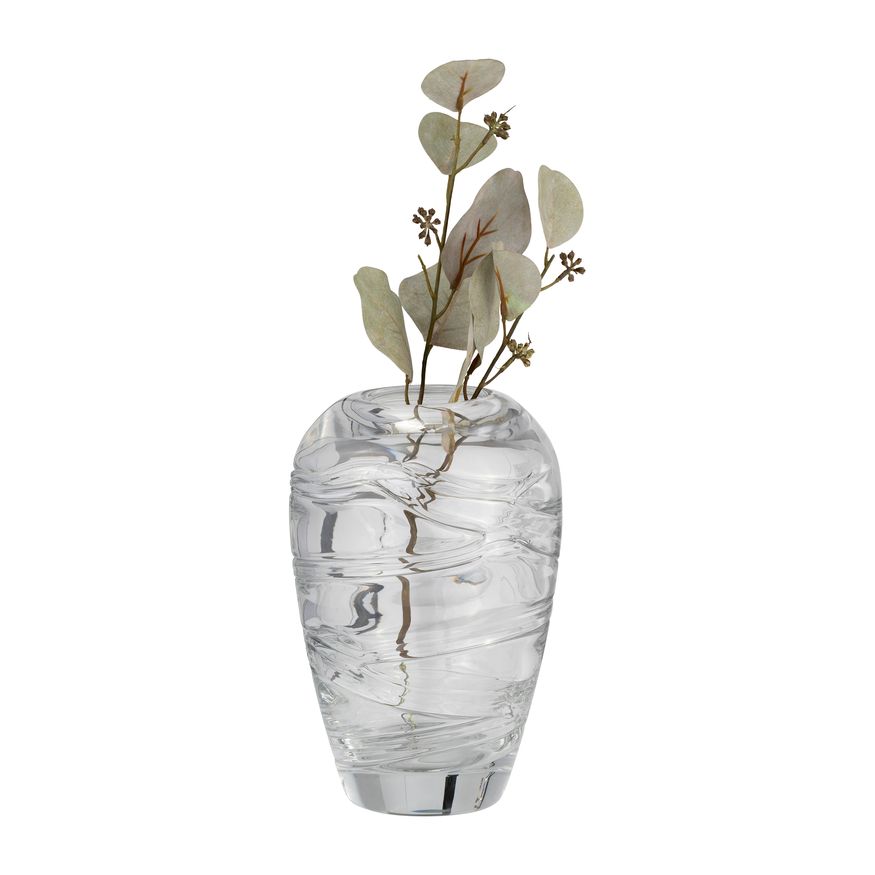 Sagebrook - 9" Glass Veined Vase in Clear