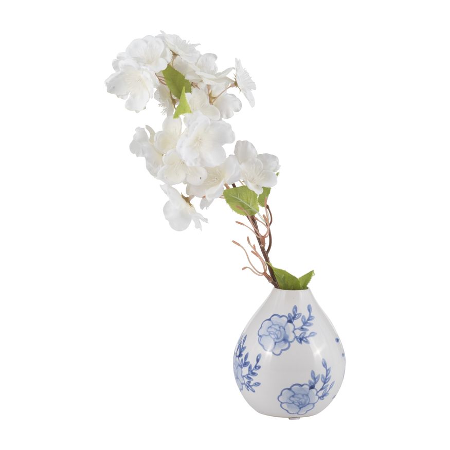 Sagebrook - 5" Ceramic Chinoiserie Bud Vase in Blue/White