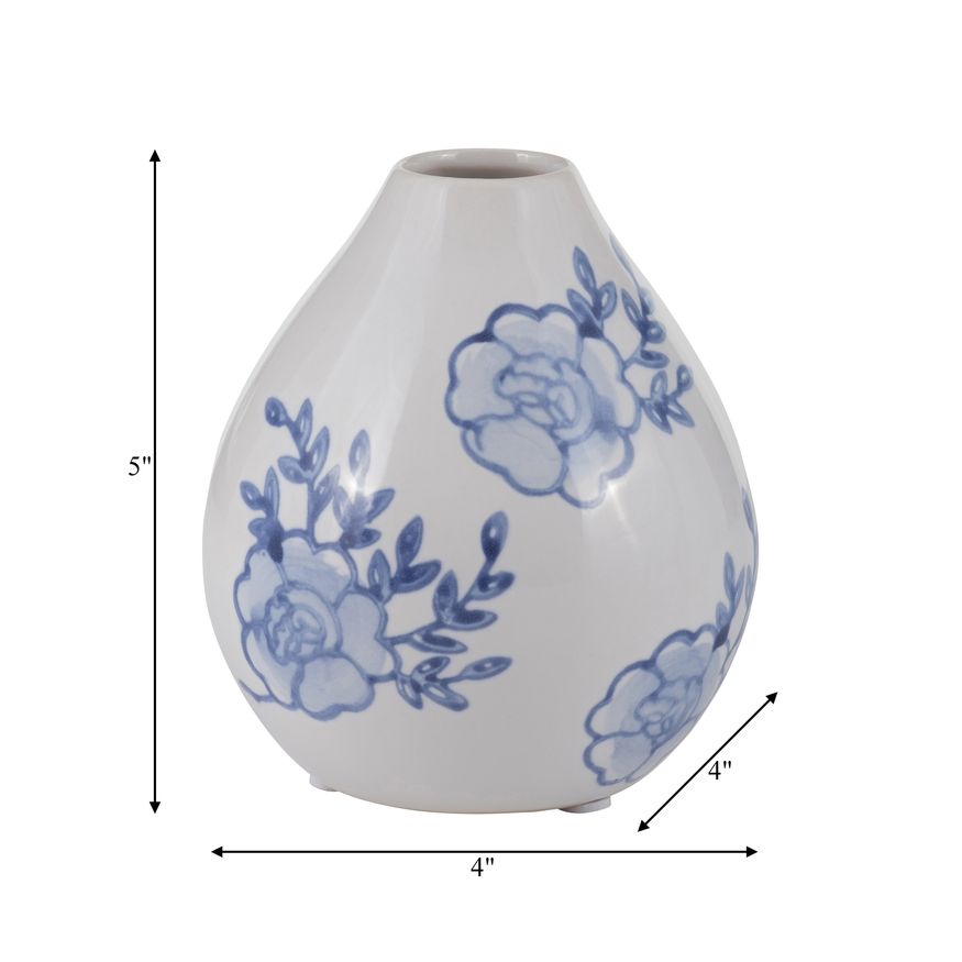 Sagebrook - 5" Ceramic Chinoiserie Bud Vase in Blue/White