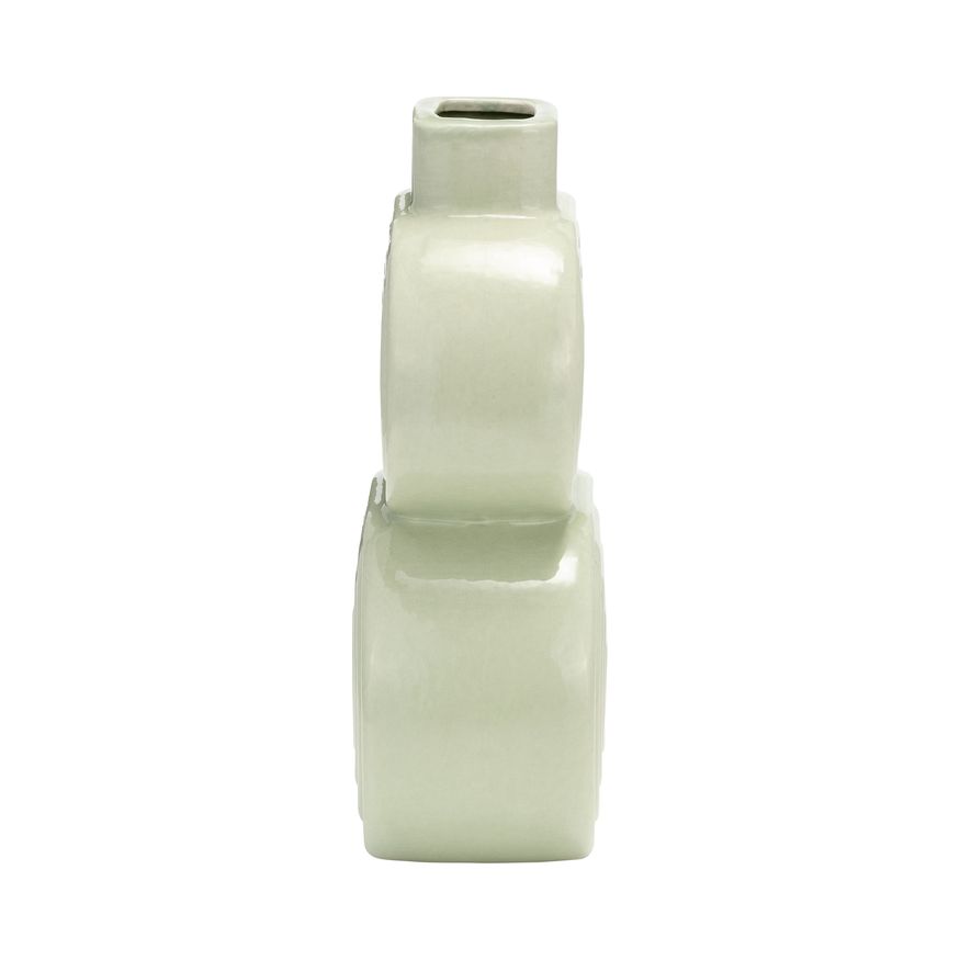 Sagebrook™ 10" Ceramic Stacked Circles Vase - Cucumber