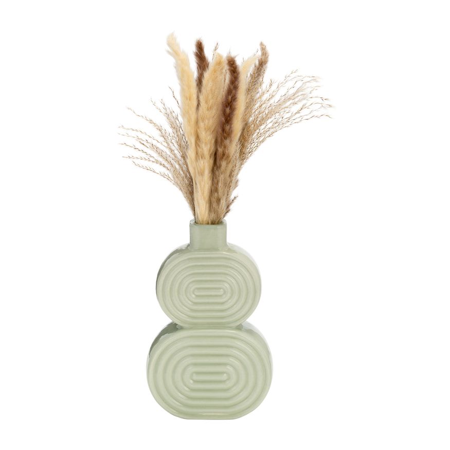 Sagebrook™ 10" Ceramic Stacked Circles Vase - Cucumber