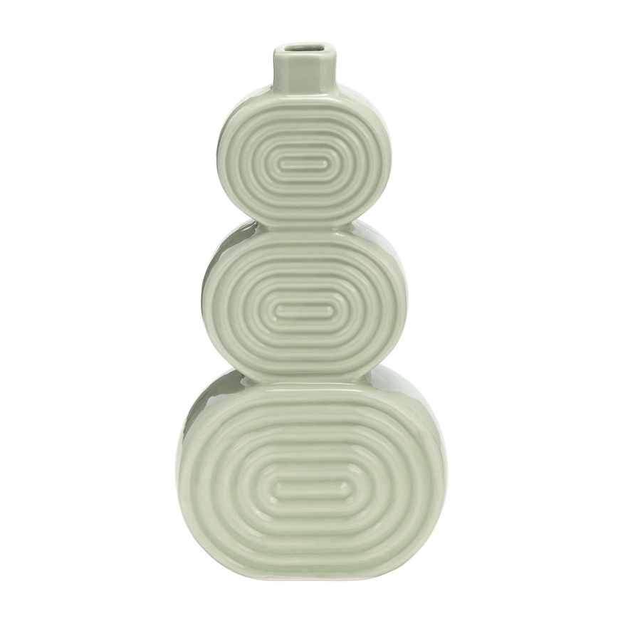 Sagebrook 10" Ceramic Stacked Circles Vase