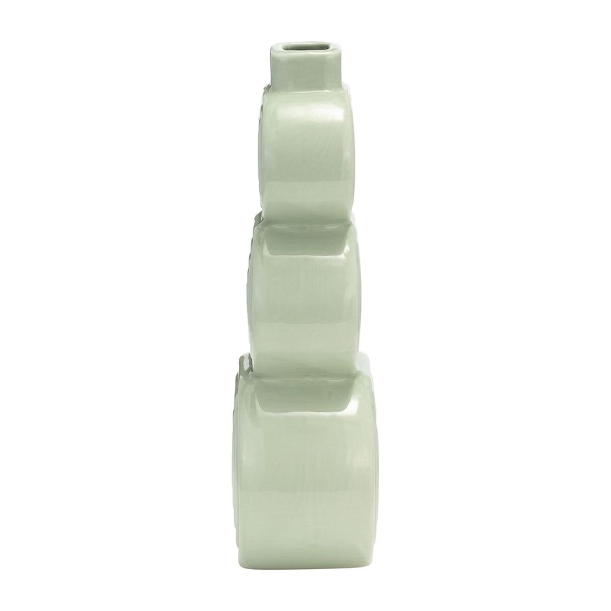 Sagebrook 12" Ceramic Stacked Circles Vase - Cucumber