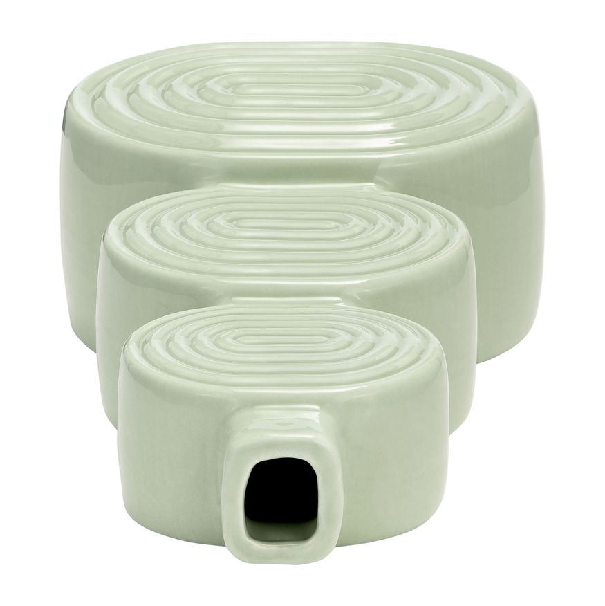 Sagebrook 12" Ceramic Stacked Circles Vase - Cucumber